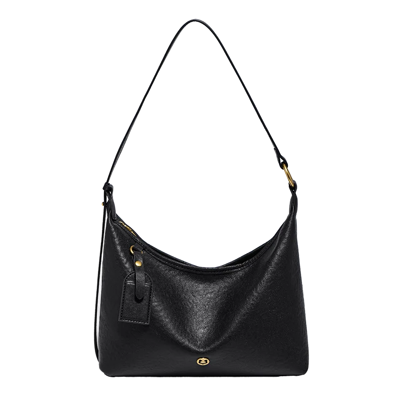 FOXER Genuine Leather Hobo Bag Lady Vintage Commuter Shoulder Bag Large Capacity Soft Leather Women Underarm Bag For Daily