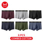 MiiOW 6Pcs Men's Cotton Underwear - Soft Antibacterial Breathable Boxer Briefs with Cotton Crotch