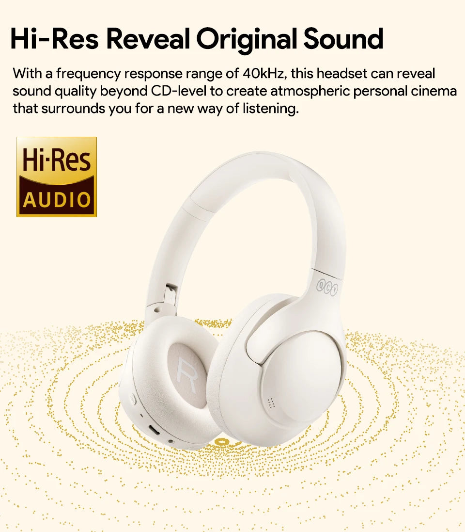 QCY H3 ANC Wireless Headphones with 43dB Hybrid Active Noise Cancellation and 60H Playtime - ShopHub
