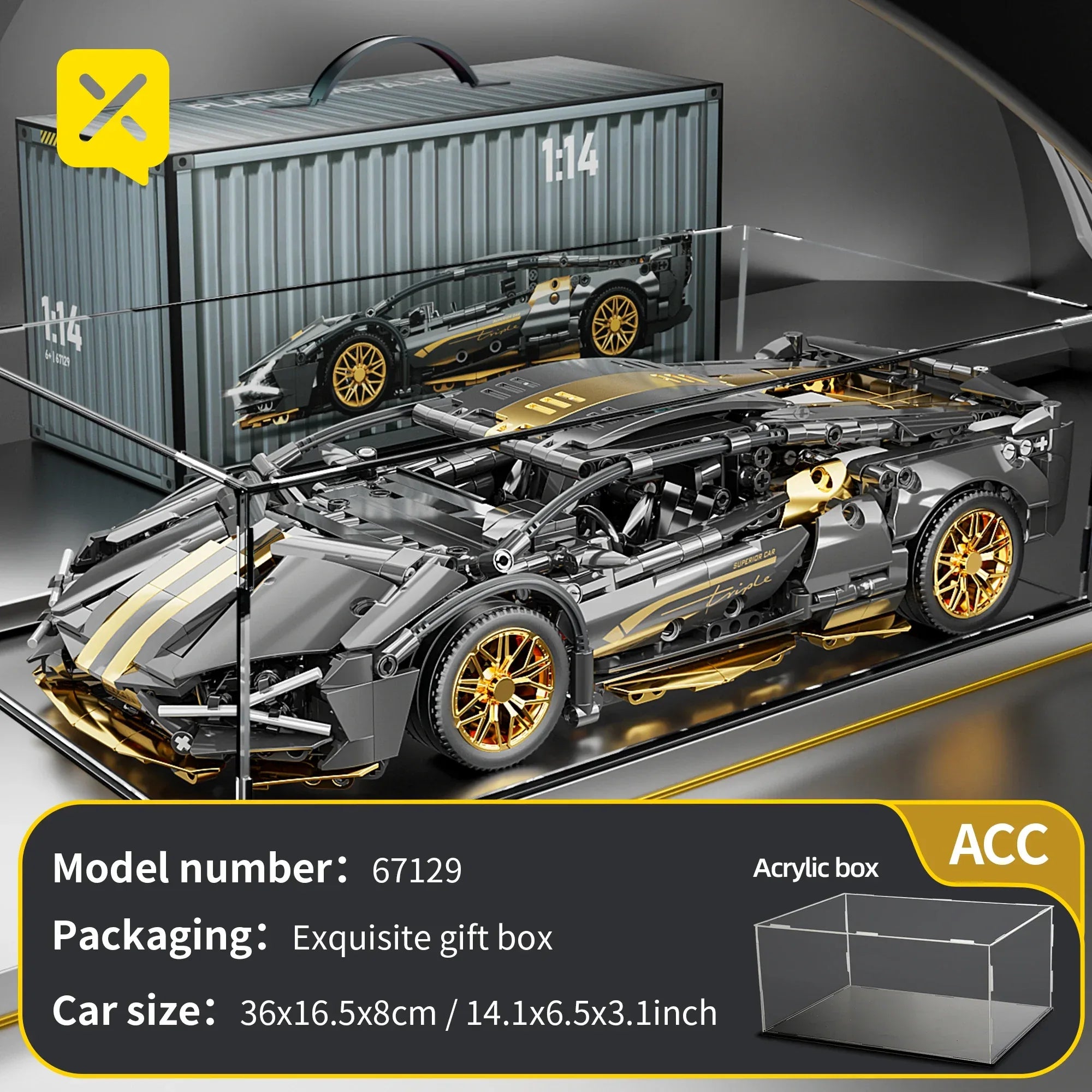 TOYLINX 1:14 Supercar Building Block Toy - ShopHub