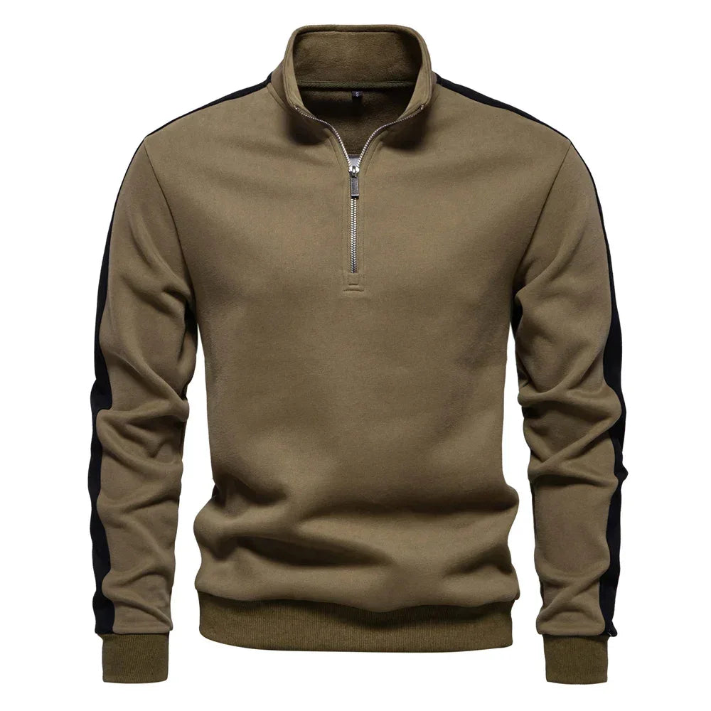 AIOPESON Men's Patchwork Quarter Zip Sweatshirts - ShopHub