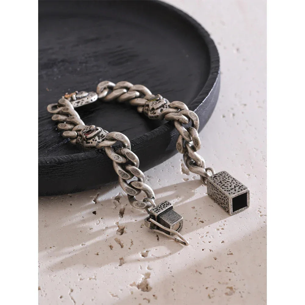 Unique Stainless Steel Hip Hop Geometric Cuban Chain Retro Bracelet - ShopHub