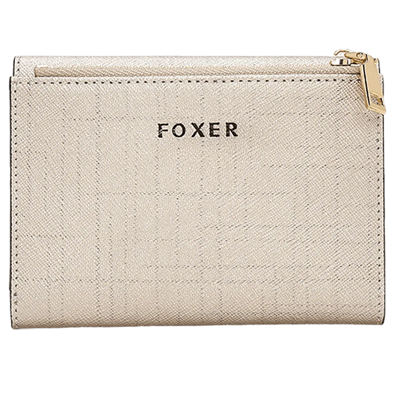 FOXER Women's Short Wallet – Premium Split Leather Design