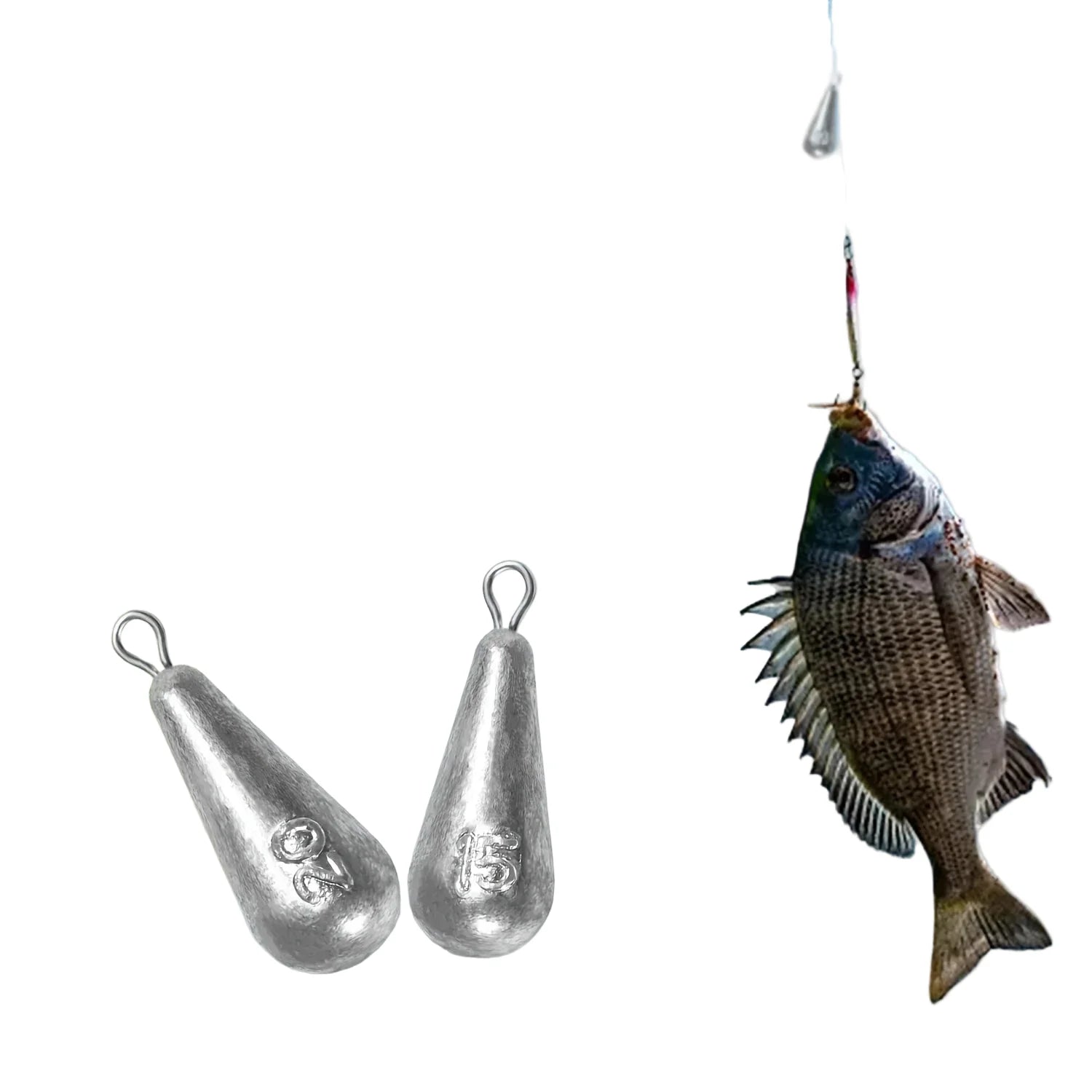 Teardrop Fishing Sinkers – Lead Weights for Bass (10 Sizes) Habicare