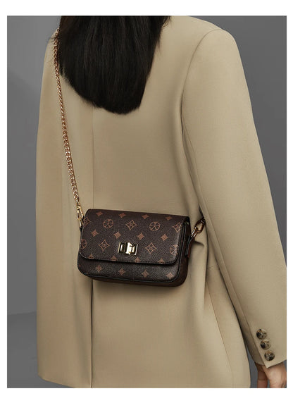 FOXER Vintage Monogram Chain Crossbody Bag