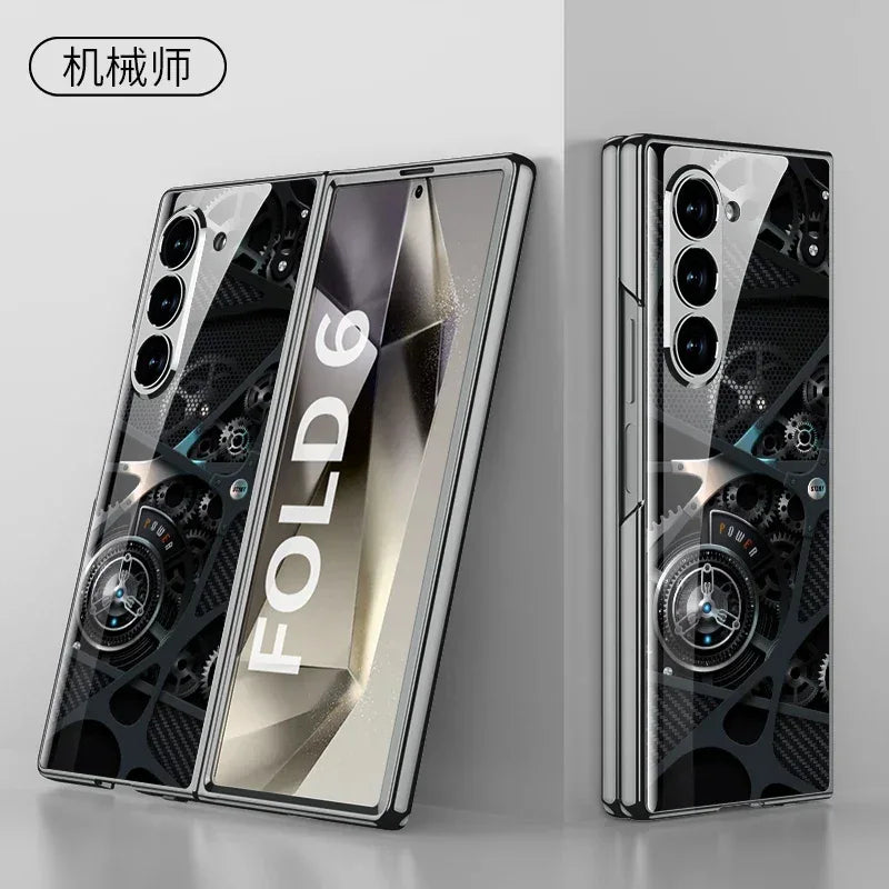 GKK Painted Tempered Glass Case for Samsung Galaxy Z Fold 6 & Galaxy Z Fold 5 Case - ShopHub