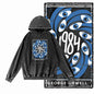 1984 Graphic Acid-Washed Black Streetwear Hoodie