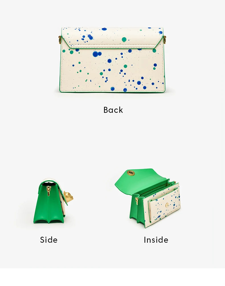 BAFELLI Floral Leather Flap Crossbody Bag
