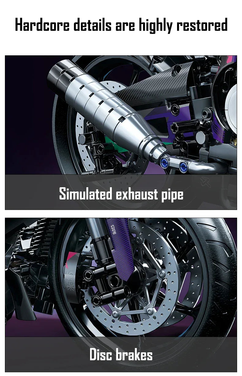 TOYLINX 2062PCS DIY Motorcycle Building Blocks Model Kit - ShopHub