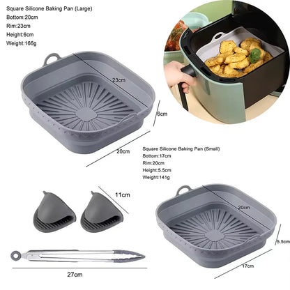 Air Fryer Molds for COSORI 5,5L 6,4L, Cecotec 5,5L 6L, Ninja 180 Square Reusable 20-23cm