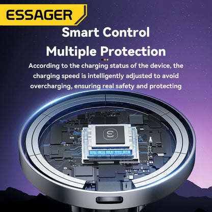 Essager RGB Magnetic Car Phone Holder with 15W Wireless Qi Charging