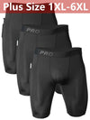 3pcs Men's Sports Underwear Plus Size with Side Pockets, Front Inner Pocket, Snake Pattern Embossed, 1XL-6XL