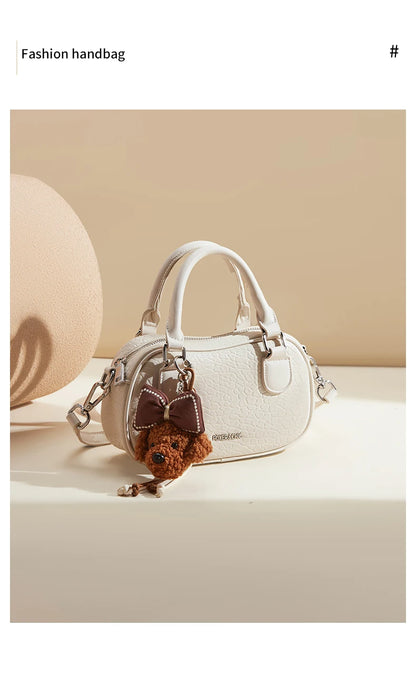 FOXER White Cowhide Leather Women's Shoulder Bag