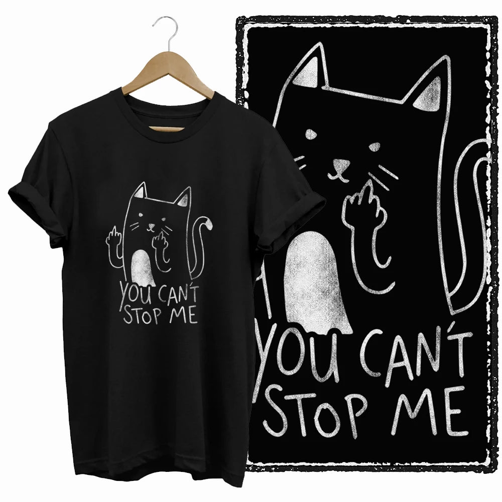 COOLMIND Black Cat Graphic Cotton T-Shirt | Women's Design Collection