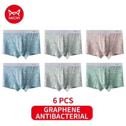 MiiOW 6Pcs Graphene Antibacterial Men's Underwear Boxershorts