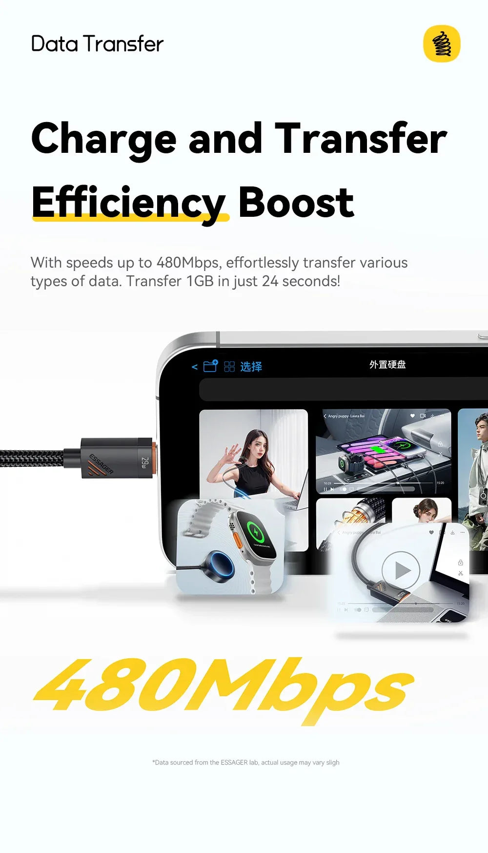 Essager Car Spring USB C to Lightning Cable - ShopHub