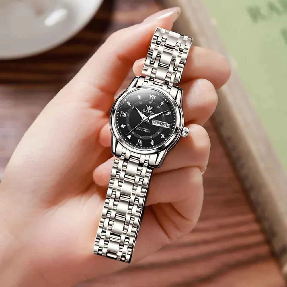 OLEVS 5513X Watch - Original Quartz Waterproof Luminous Watch with Zircon Scale, Perfect Gift for Men & Women in a Beautiful Box