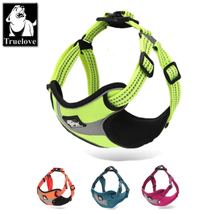 Truelove Adjustable Easy on Dog Pet Harness Outdoor Adventure 3M Reflective Dog Halter Protective Nylon Walking Dog Harness Vest