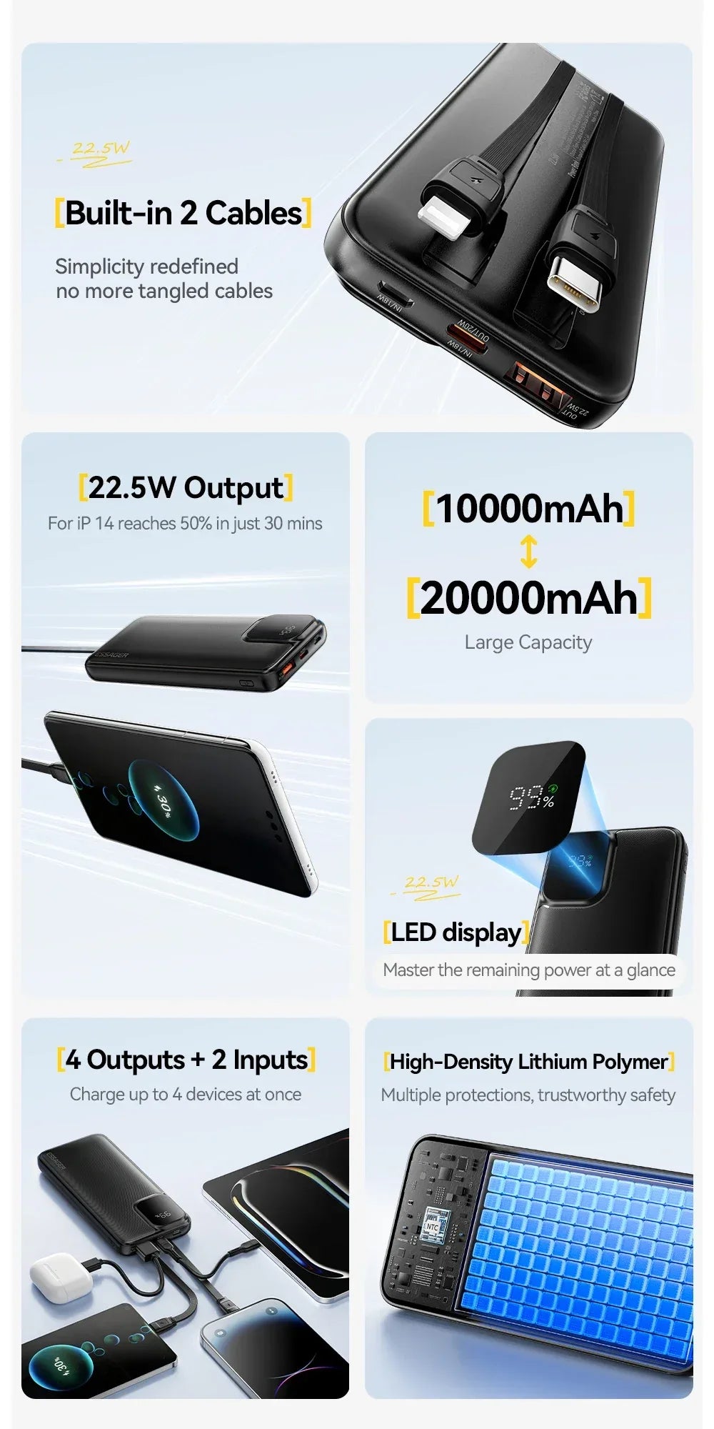 Essager Dual Cable Power Bank - ShopHub
