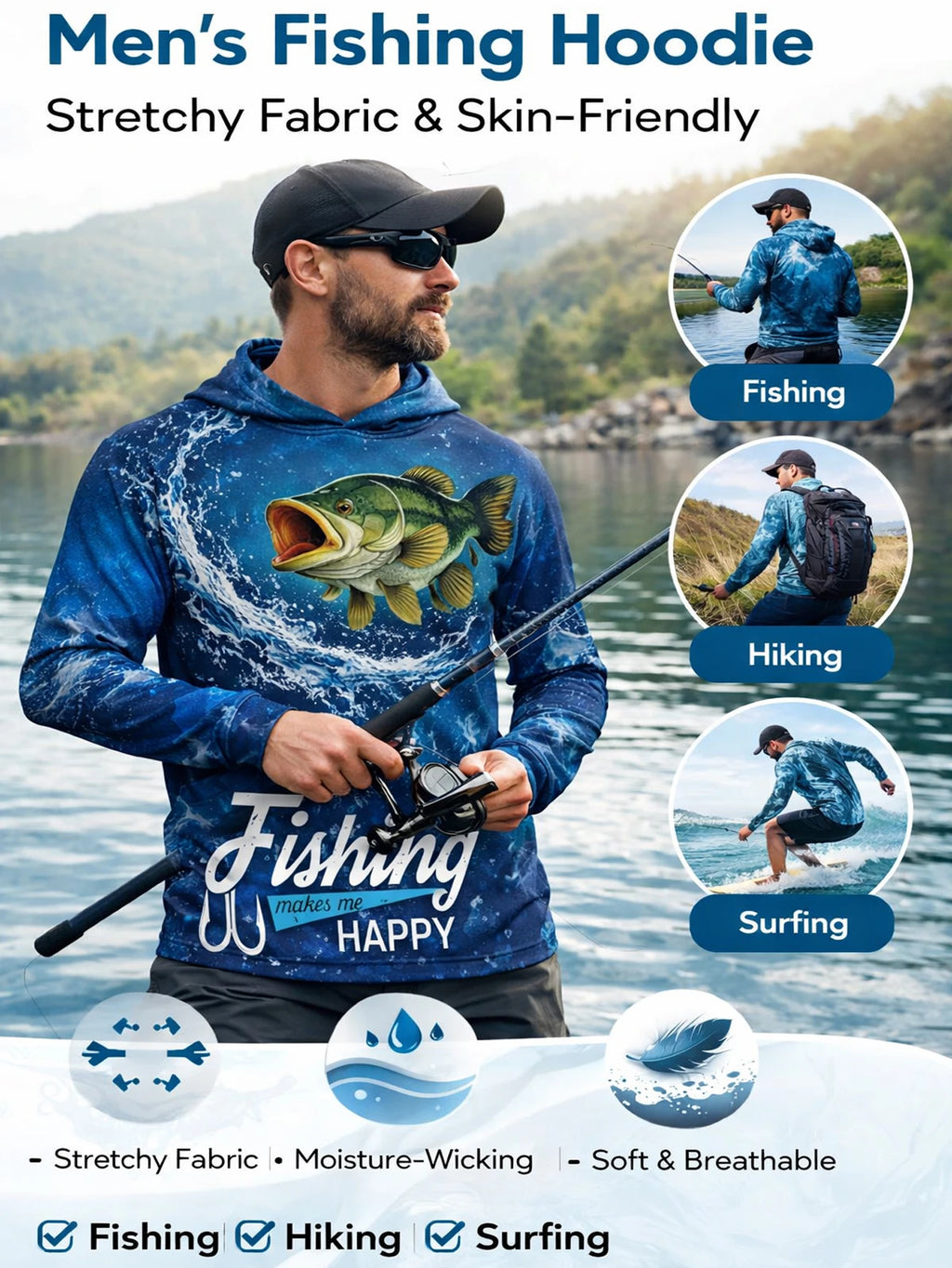 Men's Long Sleeve Fishing T-shirt