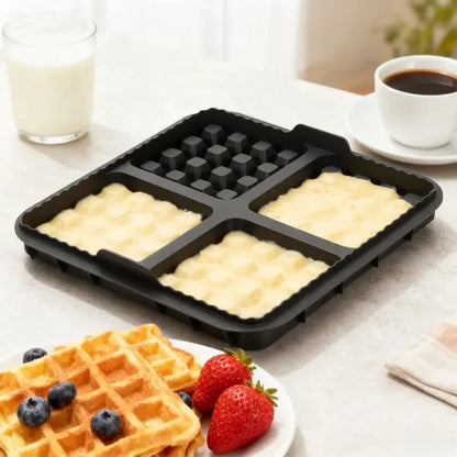 Square Waffle Mold, Non-Stick Baking Pan for Air Fryer