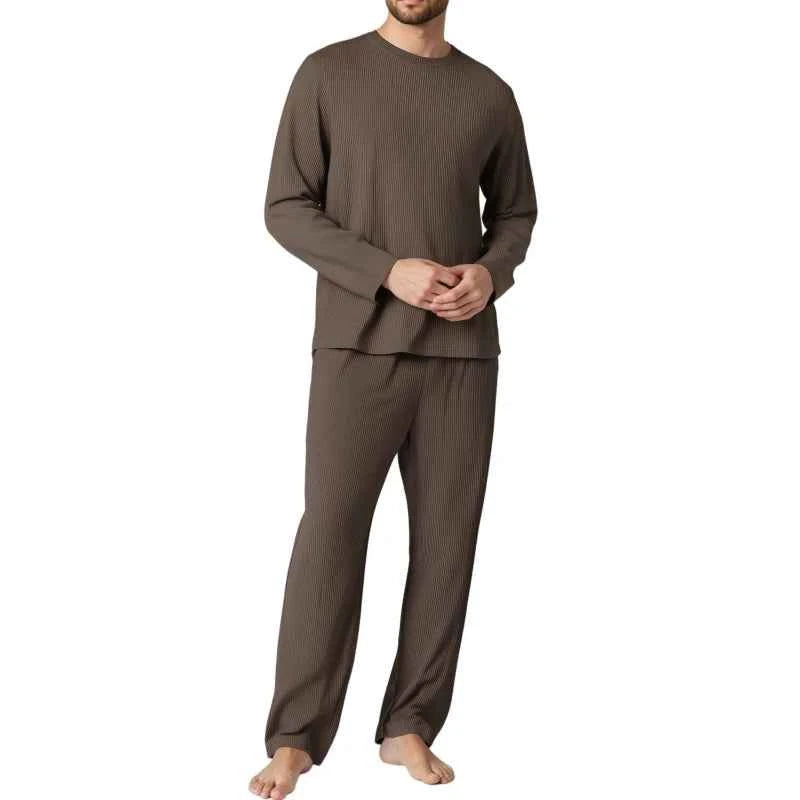 Men's long sleeve pyjama set by ShopHub NZ featuring soft fabric, comfortable fit, perfect for sleep and relaxation.