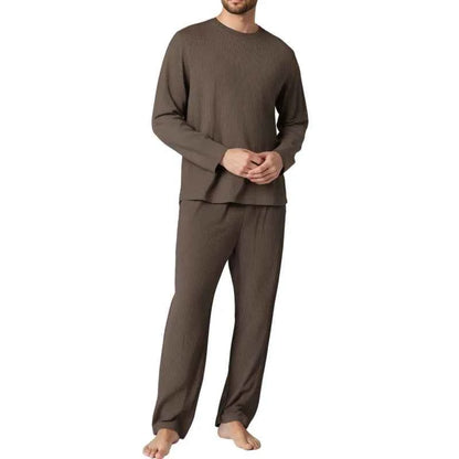 Men's long sleeve pyjama set by ShopHub NZ featuring soft fabric, comfortable fit, perfect for sleep and relaxation.
