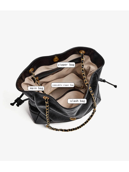 FOXER Luxury Genuine Leather Shoulder Bag