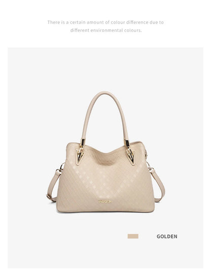 FOXER Lady's Handbag Genuine Leather 2026 Elegant Female Shoulder Bag Luxury Design Crossbody Bag Diamond Embossing Commute Work