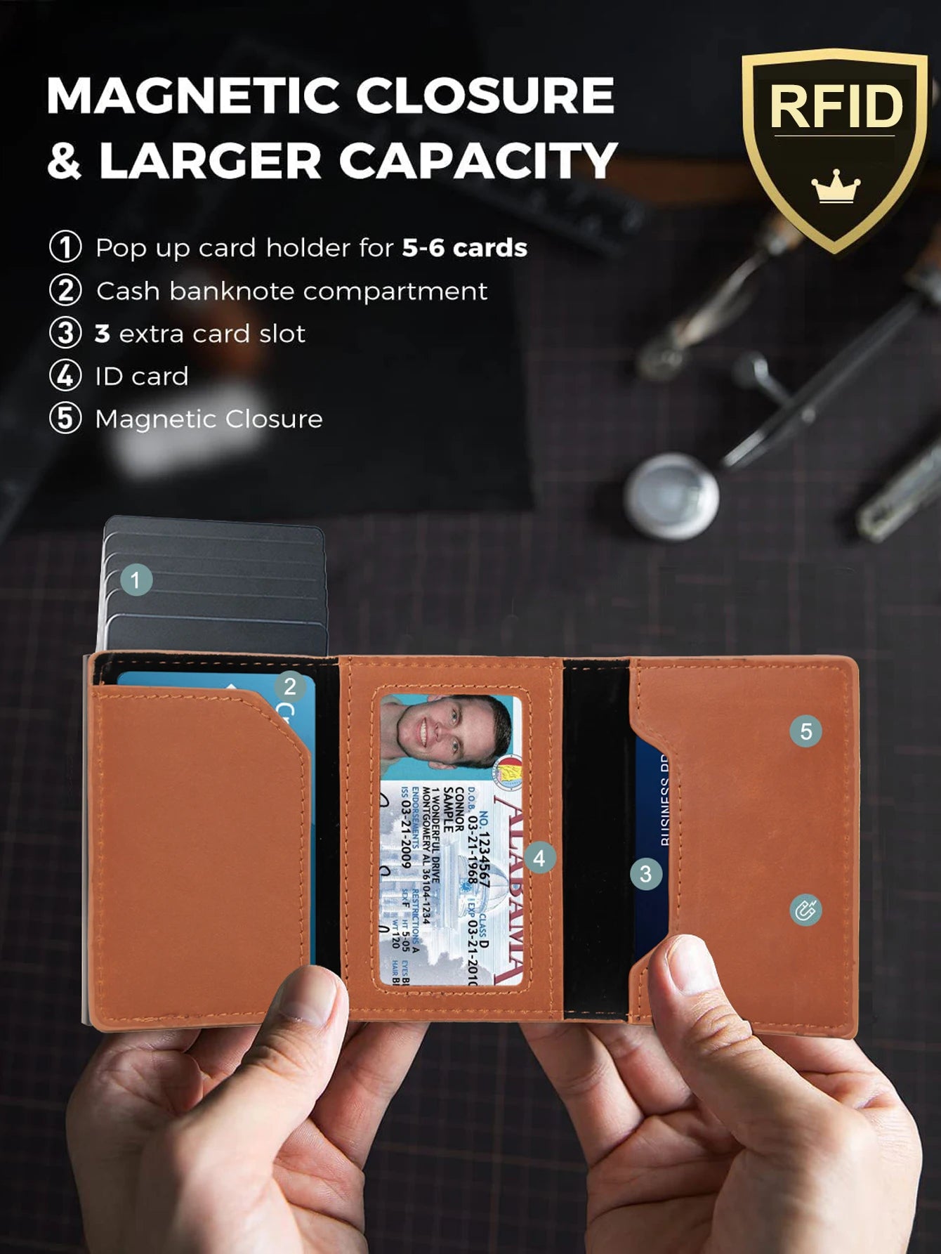 Rfid Carbon Fibe Airtag Wallets