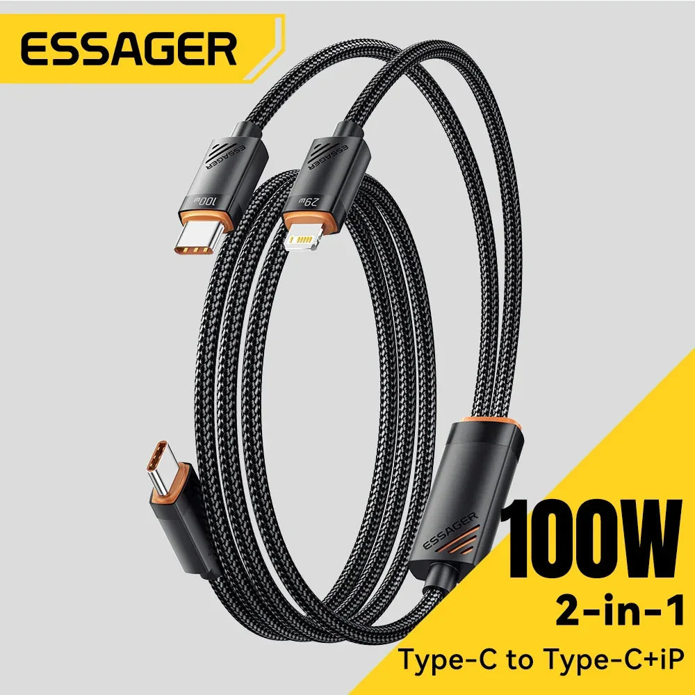 Essager 2 in 1 USB Type C to Type C Cable - ShopHub