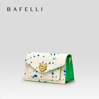 BAFELLI Floral Leather Flap Crossbody Bag
