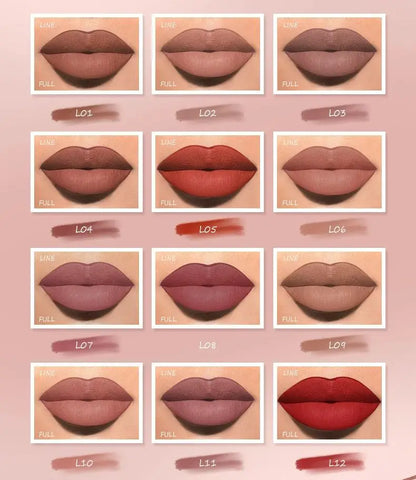 ShopHub NZ Face Secret 12 Color Lipliner makeup set with vibrant shades, displayed in a sleek palette.