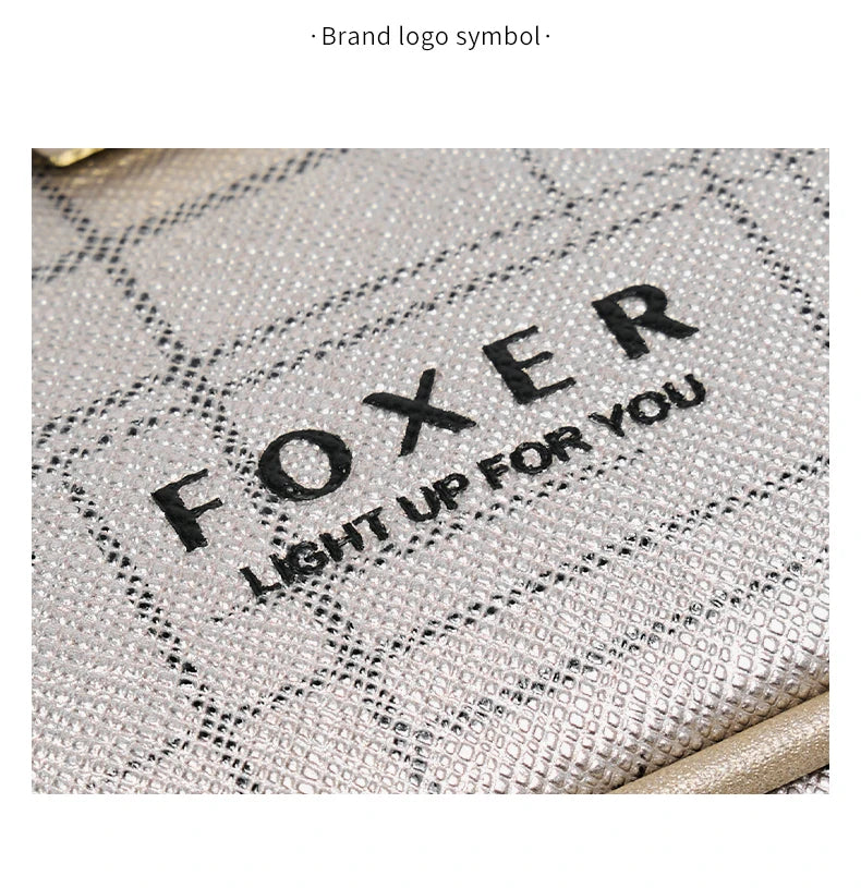 FOXER Cowhide Leather Women Baguette Shoulder Bag Light Luxury Ladies Crossbody Bag Fashion Sling Purse for Daily Dating Use