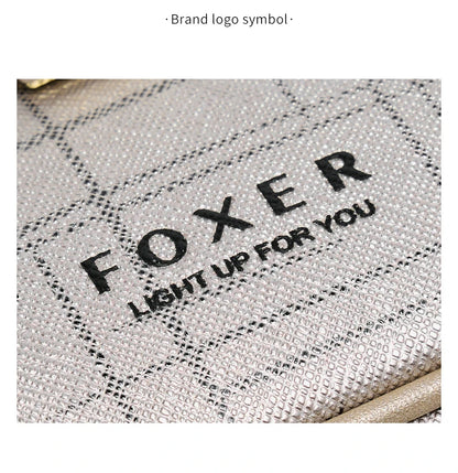 FOXER Cowhide Leather Women Baguette Shoulder Bag Light Luxury Ladies Crossbody Bag Fashion Sling Purse for Daily Dating Use
