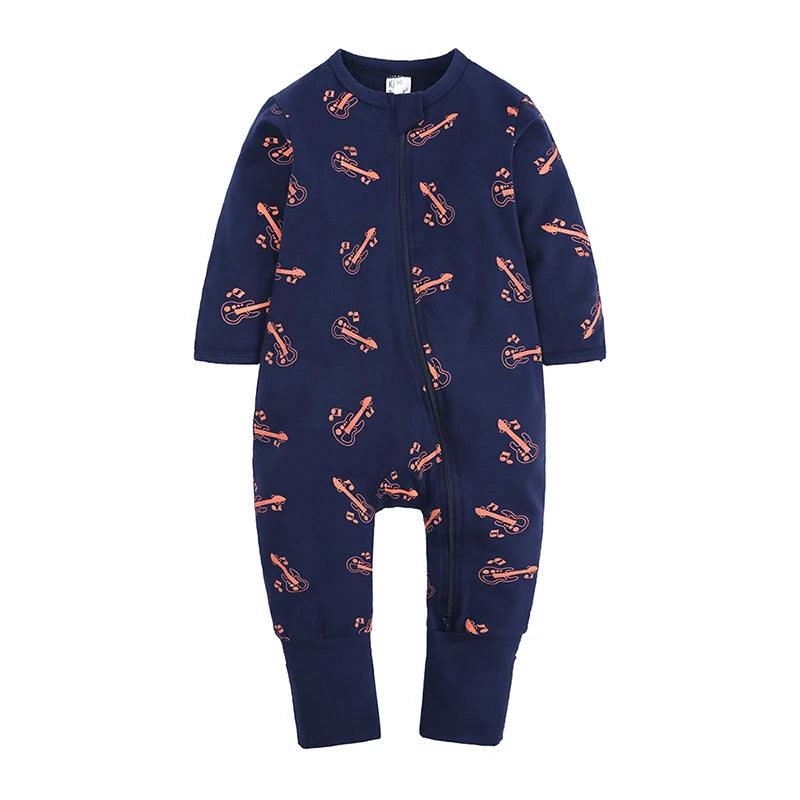 Kids Tales Little Moments Cotton-Blend Double-Zip Baby Romper