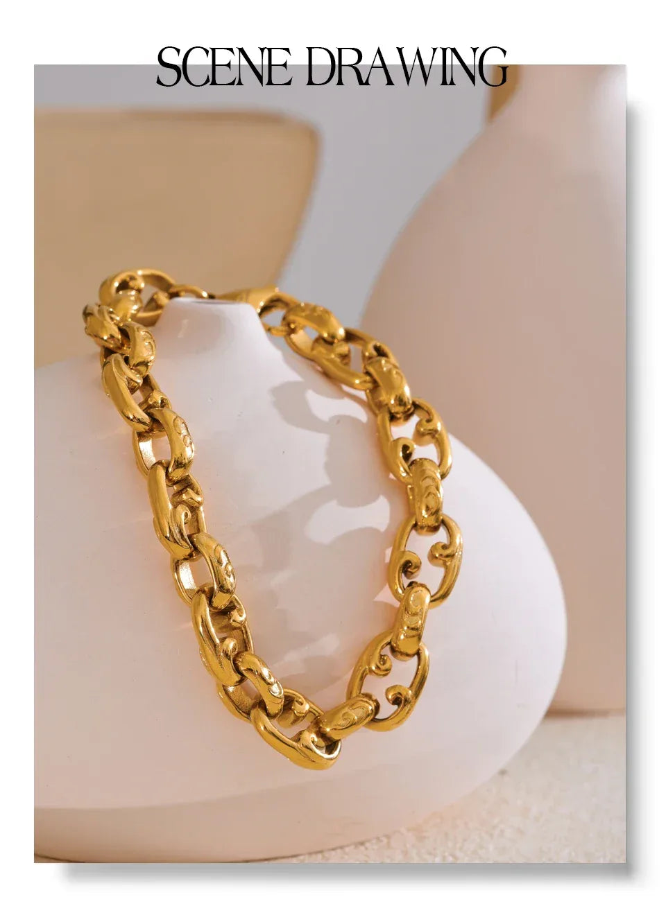 22cm Stainless Steel Cuban Chain Bracelet Bangle - ShopHub