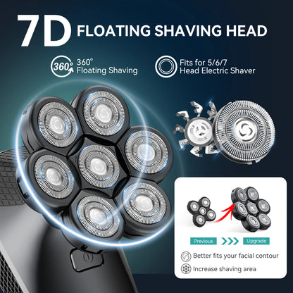 Kensen Electric Shaver Head Replacement for 7D Floating Washable Shaver