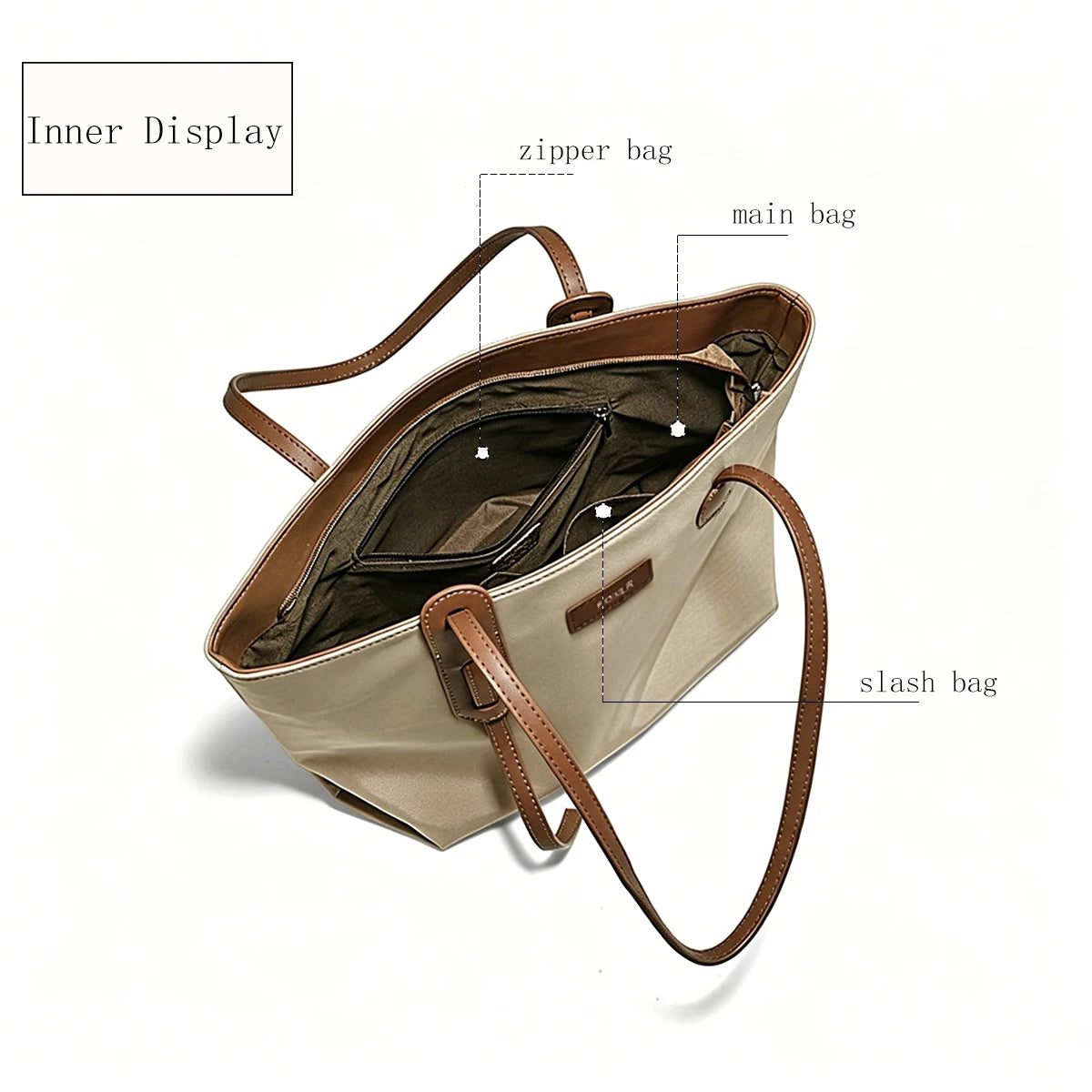 FOXER Women's Large Capacity Tote Bag Casual PU Leather Lady's Shoulder Bag Commute Travel Handbag All-match
