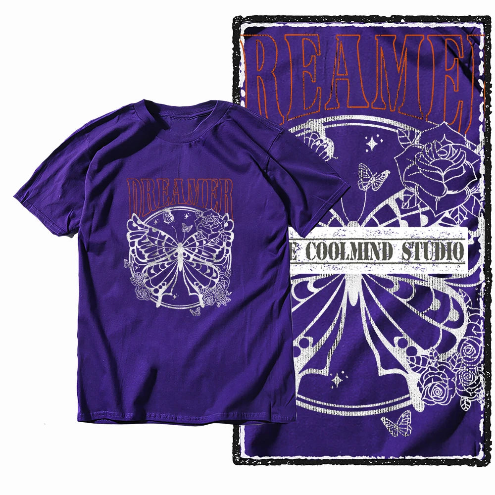 COOLMIND X0114 Winged Whimsy Butterfly Cotton Tee