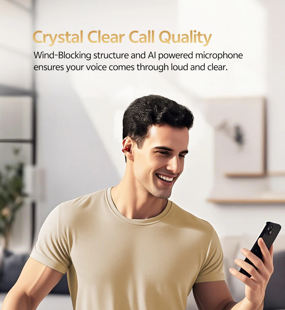QCY Crossky C30S Wireless Earphones - Hi-Res LDAC Open Ear Clip-On Bluetooth 6.0 Sports Headphones with 40H Battery Life