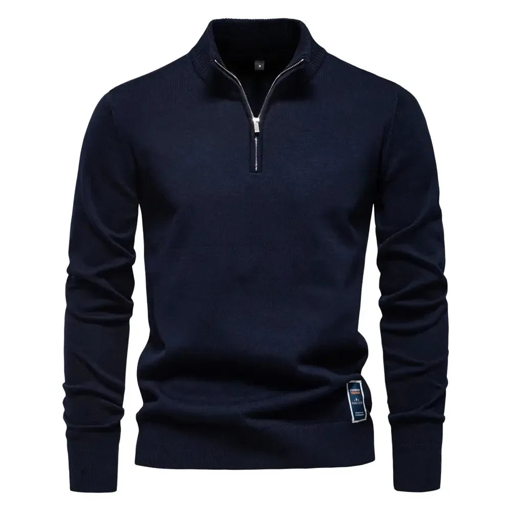 AIOPESON Men's Quarter Zip Cotton Pullover Sweaters - ShopHub