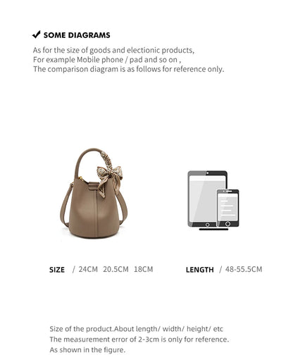 FOXER Women Shoulder Bag Crossbody Handbag Lady Genuine Leather+ Microfiber Fashion Bucket Bag Gift for Lover