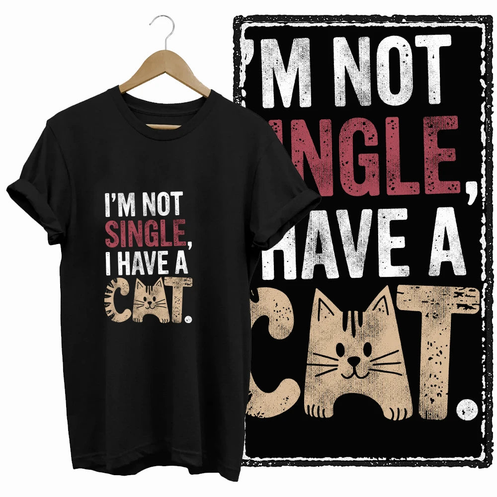 COOLMIND Black Cat Graphic T-Shirt | Women's 50-Design