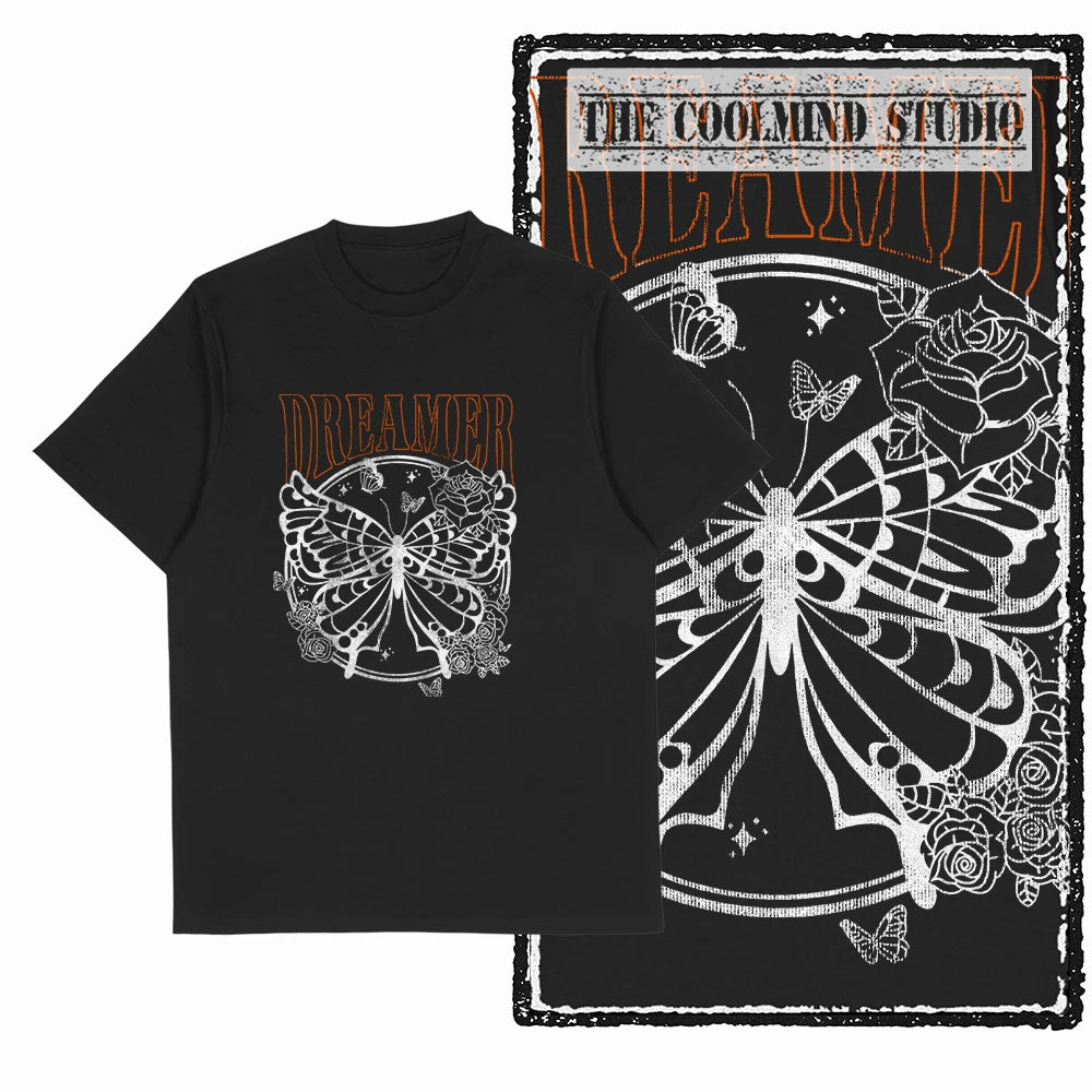 COOLMIND X0111 Butterfly Bliss Graphic Cotton Tee
