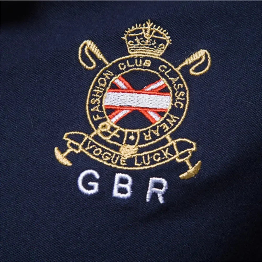 AIOPESON 100% Cotton Badge Embroidery Polo Shirts - ShopHub