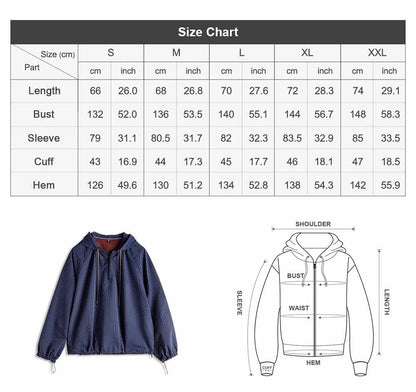 Maden Men's Textured Seersucker Half Zip Hoodie Lightweight Outdoor Pullover Jacket Casual Streetwear Blue Spring Sweatshirt