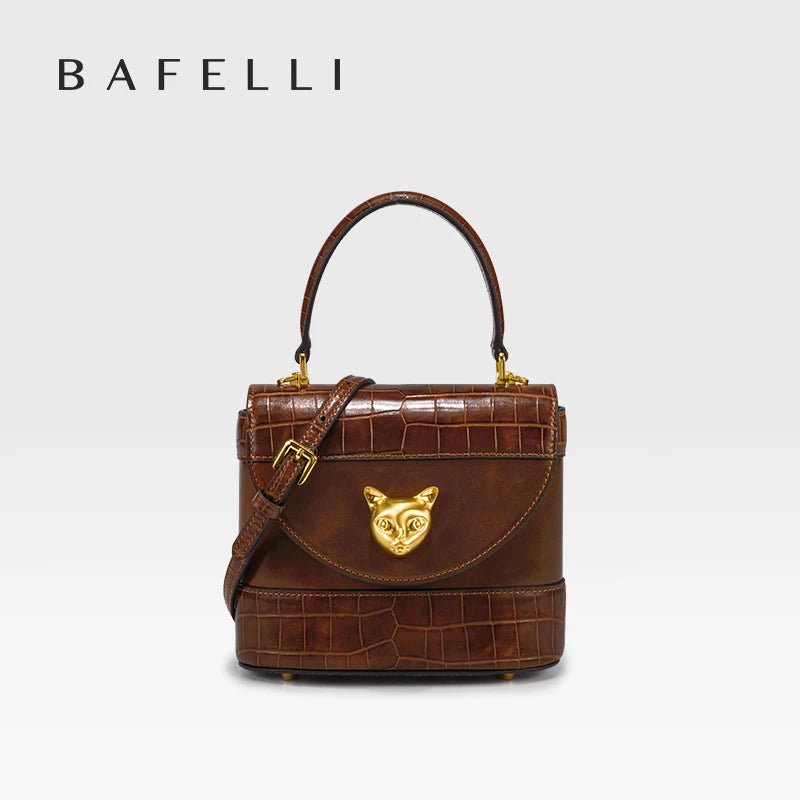 BAFELLI Animal-Print Leather Flap Crossbody