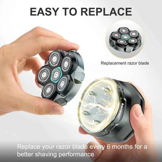 KENSEN Replaceable Blade S15 Head Shaver - Waterproof Stainless Steel Razor Blade for FK-8750 Cutter