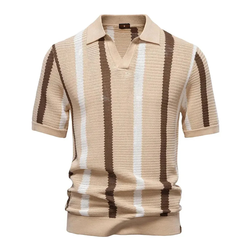 AIOPESON Men's Ribbed Knit Polo Shirts - ShopHub